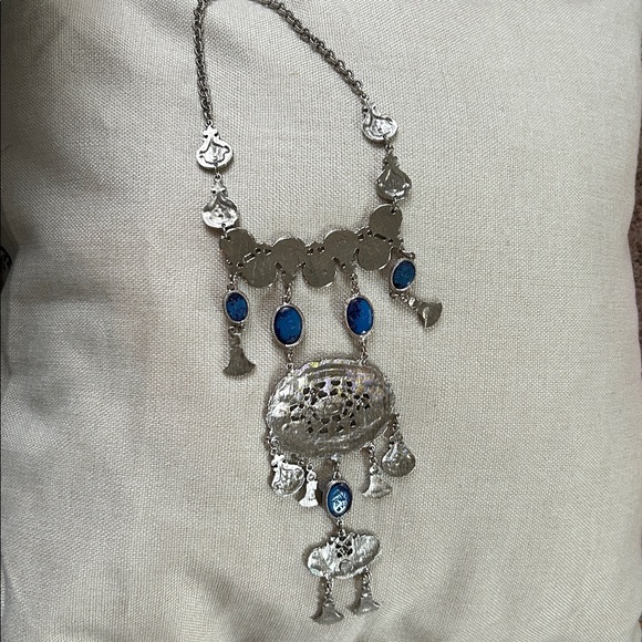 Vintage Accessocraft NYC statement necklace silvertone - Picture 2 of 6